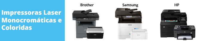 marcas de impressora laser atendidas. Brother, HP, Samsung marcas de impressora laser atendidas. Brother, HP, Samsung